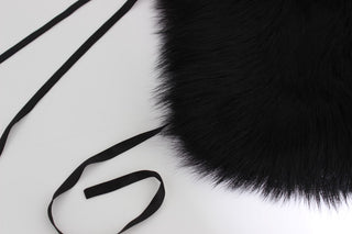 Elegant Black Fox Fur Silk Shoulder Wrap - Luxury for You