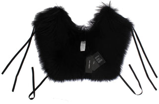 Elegant Black Fox Fur Silk Shoulder Wrap - Luxury for You