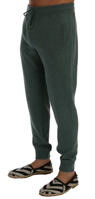 Elegant Green Cashmere Sport Pants - Luxury for You