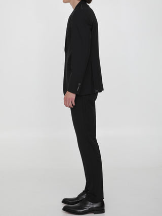 Black Stretch Wool Suit