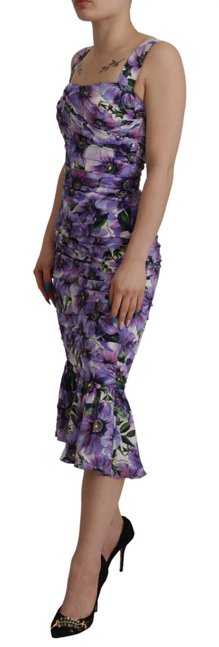 Floral Elegance Midi Sheath Dress