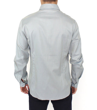 Elegance Unleashed Gray Casual Button-front Shirt