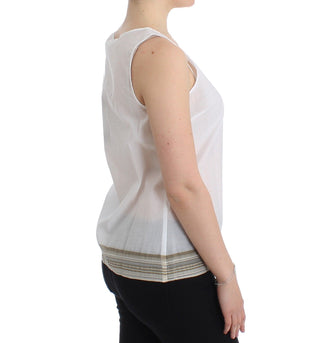 Elegant White Bow-detailed Sleeveless Top - Luxury for You