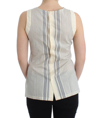 Chic Striped Cotton-silk Bow Top - Luxury for You