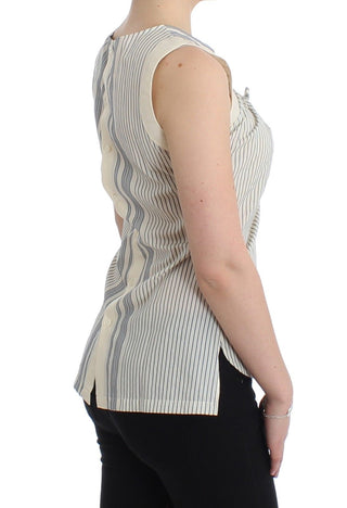 Chic Striped Cotton-silk Bow Top - Luxury for You