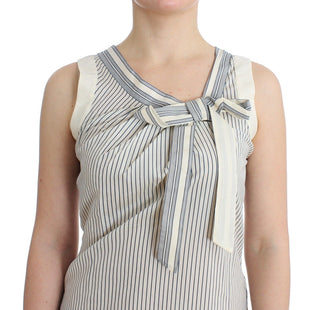 Chic Striped Cotton-silk Bow Top - Luxury for You