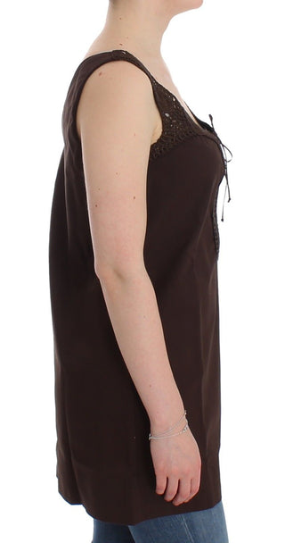 Chic Brown Tunic Cotton Dress Top - Luxury for You