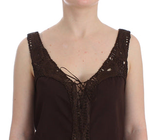 Chic Brown Tunic Cotton Dress Top - Luxury for You