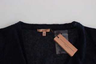 Elegant Cropped Blue Alpaca Blend Sweater - Luxury for You