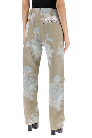 Floral Jacquard Ranch Jeans