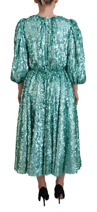 Elegant Sequined A-line Midi Dress