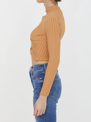 Cropped Ribbed Jumper