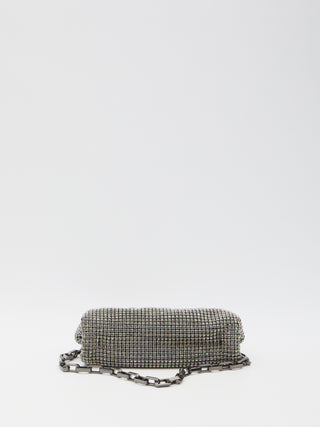 Multi Rhinestone Chainmail Clutch Bag