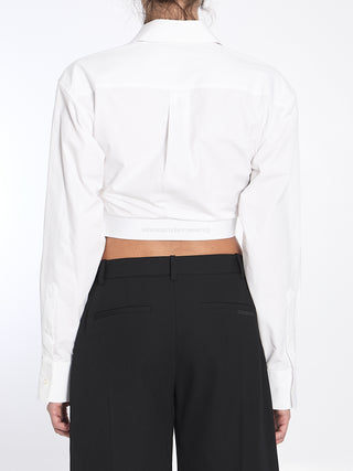 Cropped Shirt With Elastic Band