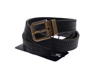 Elegant Blue Leather-cotton Blend Men's Belt - Luxury for You