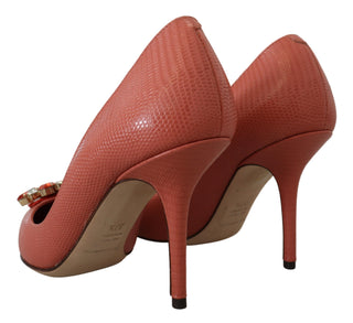 Exotic Leather Heels Pumps In Pink