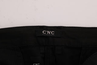 Chic Black Slim Fit Cotton Stretch Pants - Luxury for You