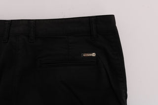 Elegant Slim Fit Black Cotton Trousers - Luxury for You