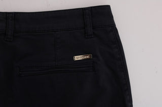 Chic Slim-fit Blue Cotton Stretch Pants - Luxury for You