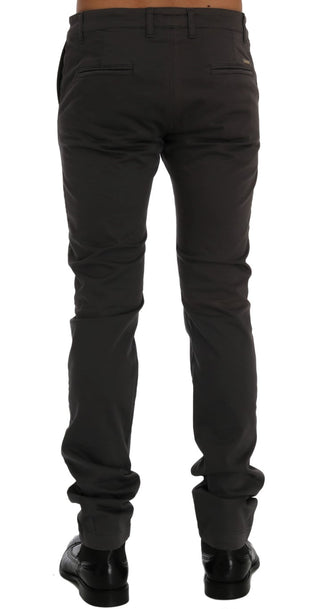 Elegant Slim-fit Gray Cotton Trousers - Luxury for You