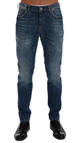 Chic Slim Fit Blue Wash Jeans - Luxury for You