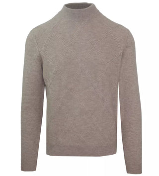 Diamond Stitch Wool Cashmere Turtleneck