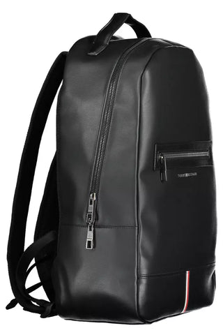 Black Polyethylene Men Backpack