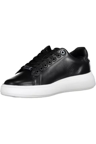 Black Leather Women Sneaker