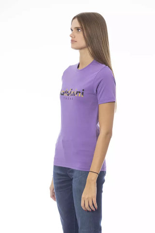 Purple Cotton Women T-shirt