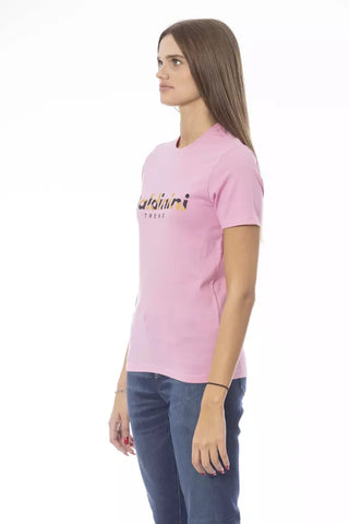 Pink Cotton Women T-shirt