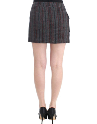 Chic Wool Blend Mini Skirt In Gray