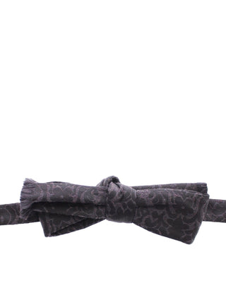 Elegant Black Paisley Silk-wool Blend Bow Tie