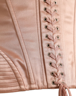 Elegant Pink Lace-up Corset Belt