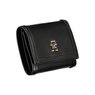 Sleek Black Double-spaced Wallet With Logo