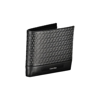 Sleek Black Leather Wallet With Contrast Details