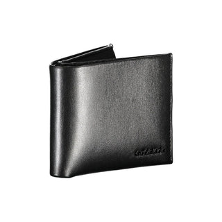 Elegant Black Leather Dual-compartment Wallet