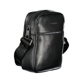 Eco-chic Black Shoulder Bag With Logo Detail