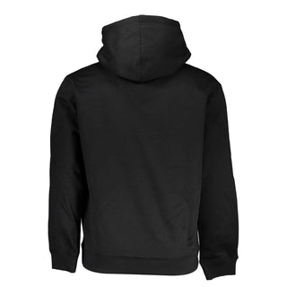 Sleek Fleece Hooded Sweatshirt In Black