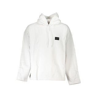 Eco-chic White Hooded Sweatshirt