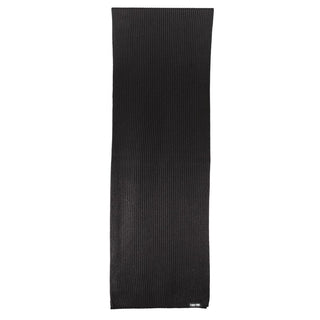 Elegant Black Cotton Cashmere Scarf