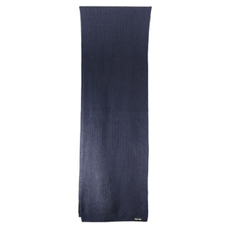 Elegant Blue Cotton Cashmere Scarf