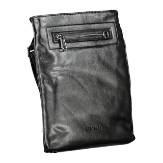 Sleek Black Shoulder Bag With Contrast Details