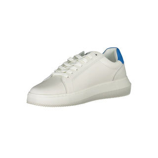 Sleek White Contrast Sneakers With Eco-friendly Twist