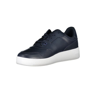 Blue Contrast Sneakers With Logo Detail