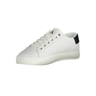 Sleek White Lace-up Sneakers With Logo Detail