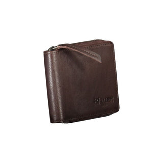 Elegant Leather Coin & Card Wallet In Brown