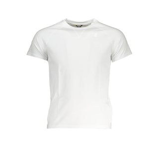 Sleek White Crew Neck Tee With Logo Accent