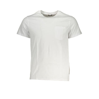 Elegant White Cotton T-shirt With Pocket Detail