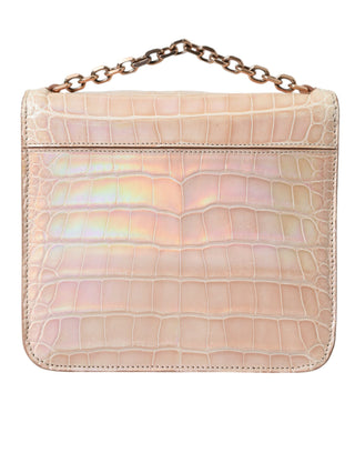 Elegant Mini Chain Beige Clutch For Evening Elegance