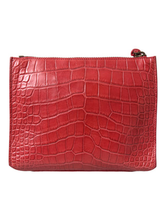 Exotic Red Alligator Leather Clutch